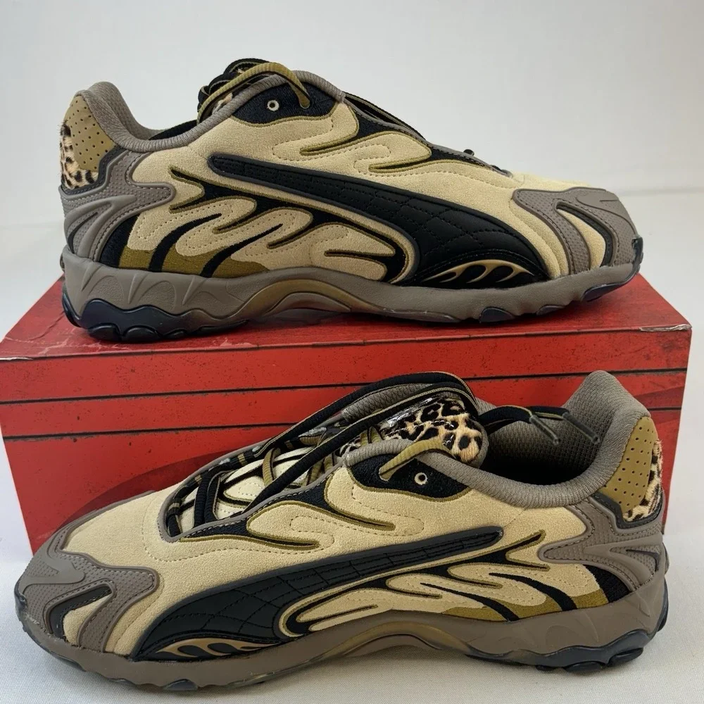 Puma Rocky Inhale Womens Sz 11 Leopard Toasted Almond/Black 405580 01